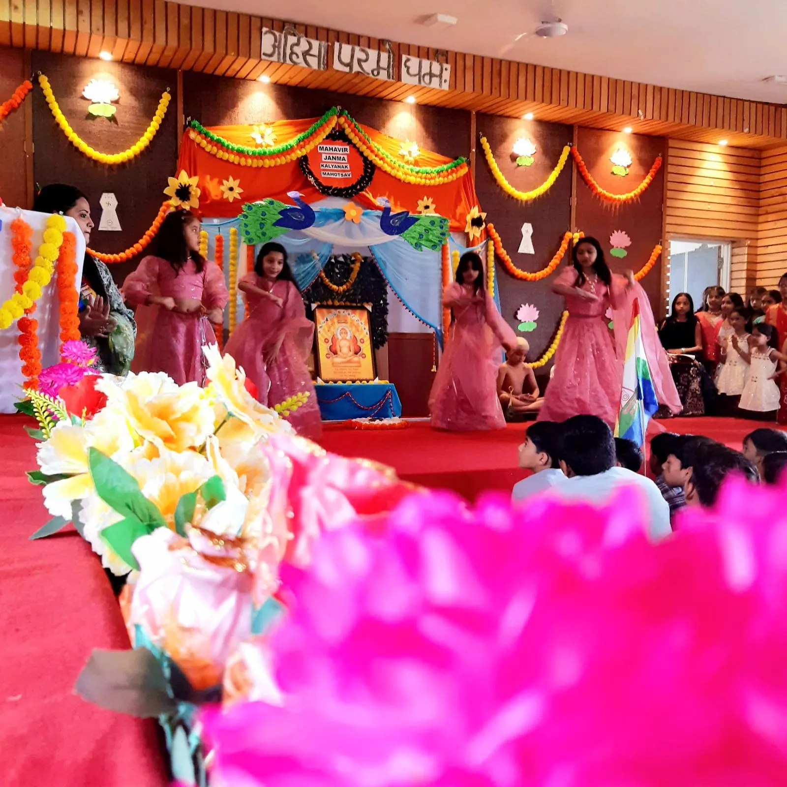 Student building a robot